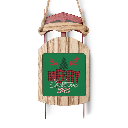 Personalized Sled Christmas Ornament, Holiday Decor