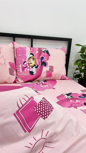Pink Minnie Mouse Cotton Percale Bedding Set