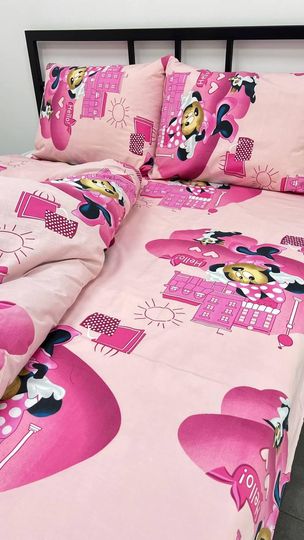 Pink Minnie Mouse Cotton Percale Bedding Set