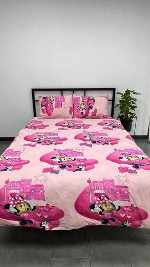 Pink Minnie Mouse Cotton Percale Bedding Set