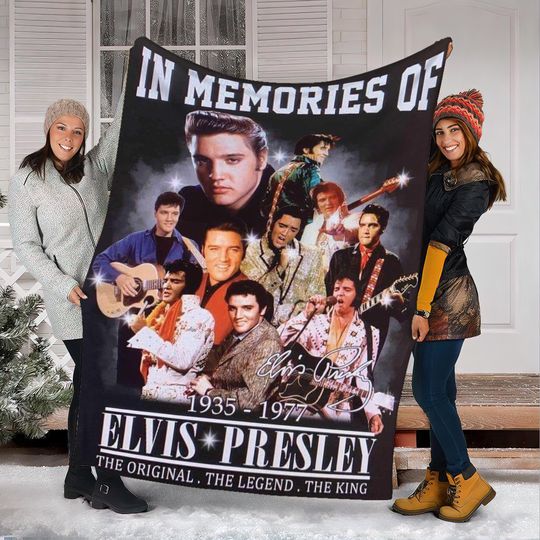 Elvis Presley Fleece Blanket, King of Rock Blanket, Rock and Roll Gift