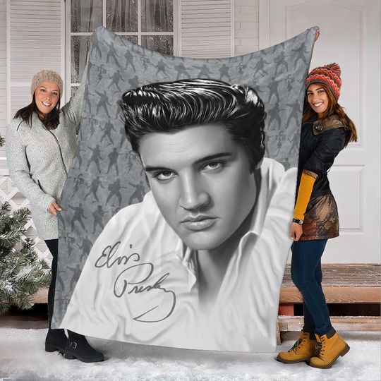 Elvis Presley Fleece Blanket, King of Rock Blanket, Rock and Roll Gift