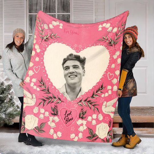 Elvis Presley Fleece Blanket, King of Rock Blanket, Rock and Roll Gift