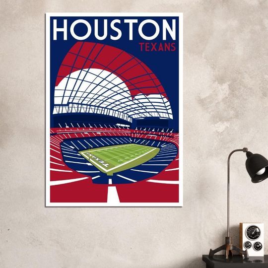 Houston Texans Stadium Retro Art Poster