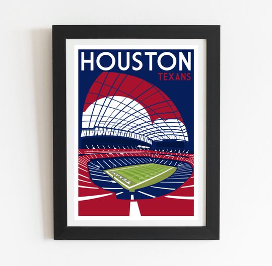Houston Texans Stadium Retro Art Poster