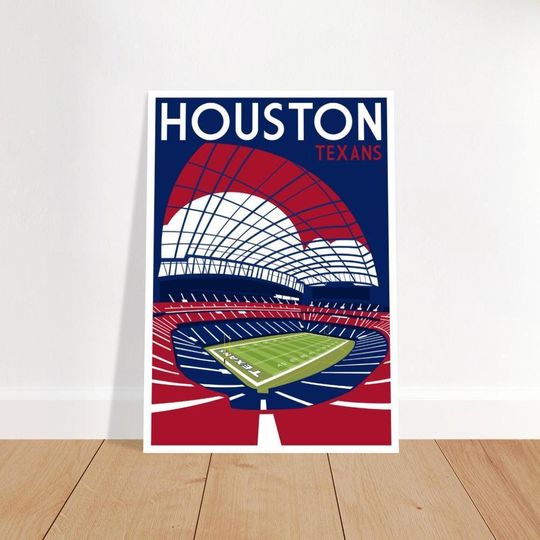 Houston Texans Stadium Retro Art Poster