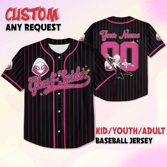 Personalized Ghost-Spider Baseball Jersey, Custom Superhero Outfit