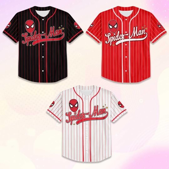 Personalized Spider-Man Baseball Jersey, Custom Superhero Shirt
