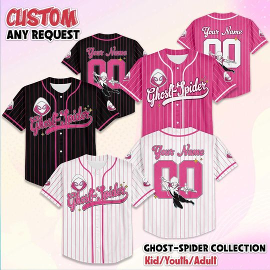 Personalized Ghost-Spider Baseball Jersey, Custom Superhero Outfit