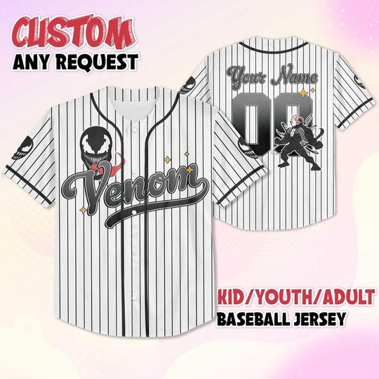 Personalized Venom Baseball Jersey, Custom Fan Gift