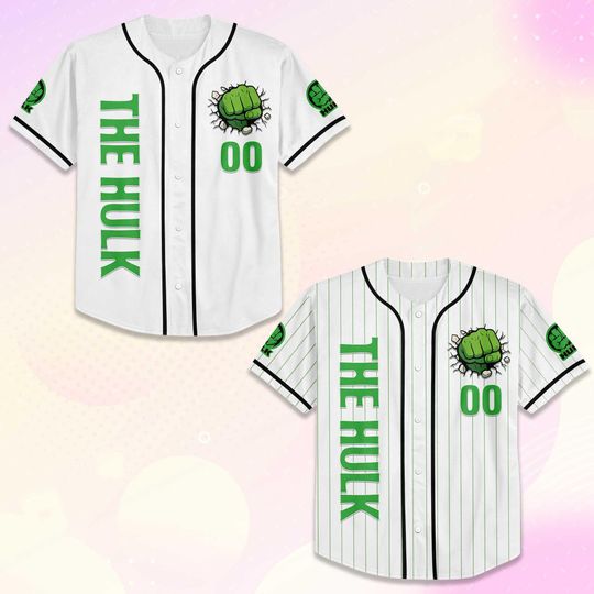 Personalized Hulk Baseball Jersey, Superhero Fan Gift