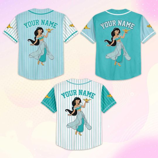 Personalized Jasmine Princess Baseball Jersey, Custom Aladdin Jersey Shirt