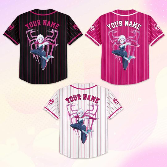 Personalized Ghost-Spider Baseball Jersey, Custom Spidey and His Amazing Friends Shirt