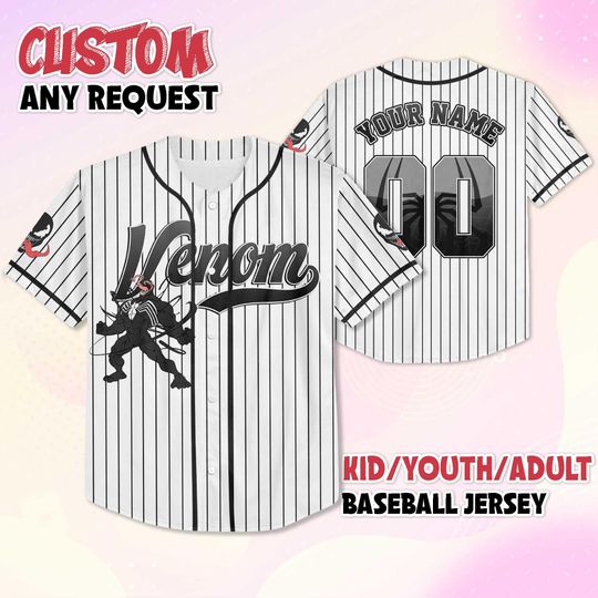 Personalized Venom Baseball Jersey, Custom Avengers Fan Gift