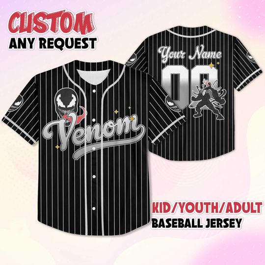 Personalized Venom Baseball Jersey, Custom Fan Gift