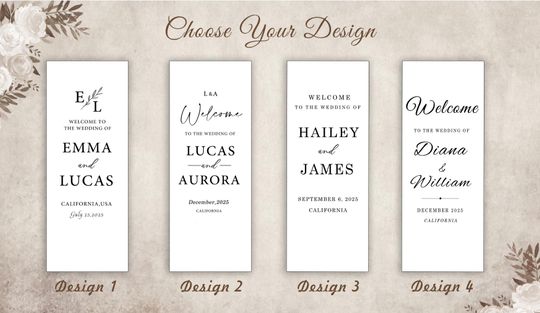 Personalized Wedding Welcome Sign | Custom Linen Fabric Banner for Ceremony or Reception | Rustic Boho Wedding Decoration