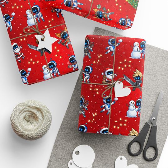 Astro Bots Holiday Heroes Wrapping Paper | Cloud, Ratchet, Aloy & More!