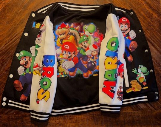 Custom Mario Brothers Youth Varsity Jacket