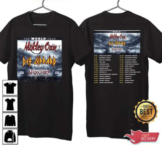 Def Leppard x Motley Crue World Tour 2023 Concert T-Shirt