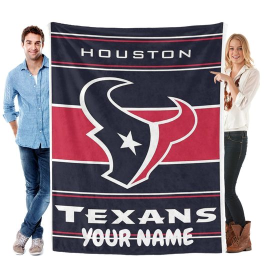 Houston Texans Personalized Fleece Blanket with Custom Name