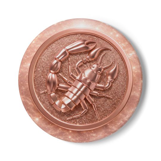 Scorpio Ceramic Coaster | Rose-Gold Zodiac Collection | Astrology Drink Coaster | Water Sign Gift