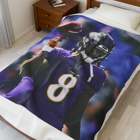 Lamar Jackson Baltimore Ravens Throw Blanket