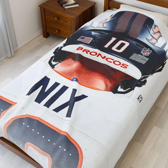 Bo Nix Broncos Throw Blanket