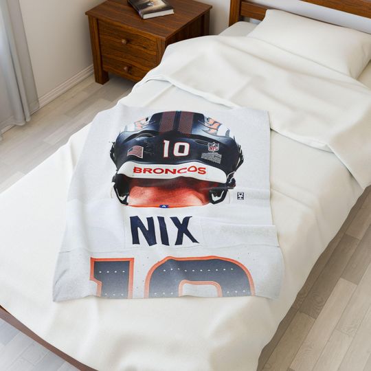 Bo Nix Broncos Throw Blanket