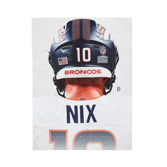 Bo Nix Broncos Throw Blanket