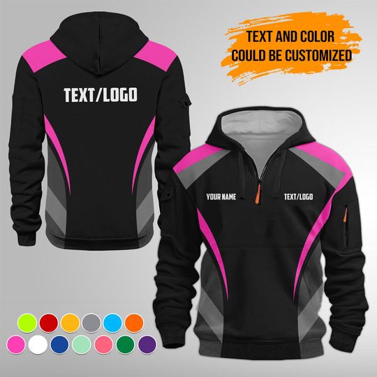 Personalized Mechanic Uniform 3DQuarter Zip Hoodie | Custom Text Name Company Logo Uniform