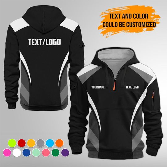 Personalized Mechanic Uniform 3DQuarter Zip Hoodie | Custom Text Name Company Logo Uniform