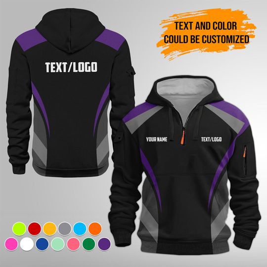 Personalized Mechanic Uniform 3DQuarter Zip Hoodie | Custom Text Name Company Logo Uniform