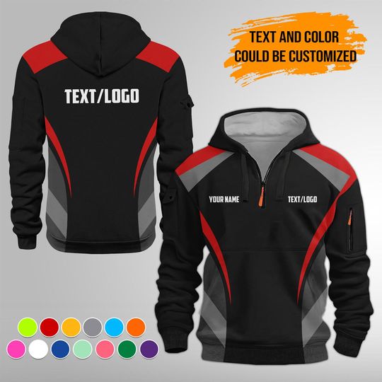 Personalized Mechanic Uniform 3DQuarter Zip Hoodie | Custom Text Name Company Logo Uniform