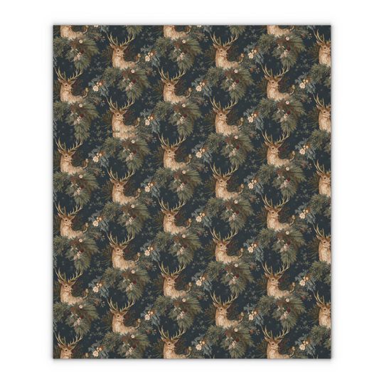 Rustic Deer Design wrapping paper, Christmas, Crafting Paper, Original Artwork, Ideal for Projects.