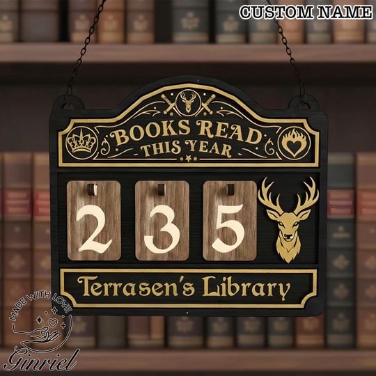 Terrasen Book Tracker Sign, Throne of Glass Inspired Decor, Fantasy Bookish Reading Goal Display