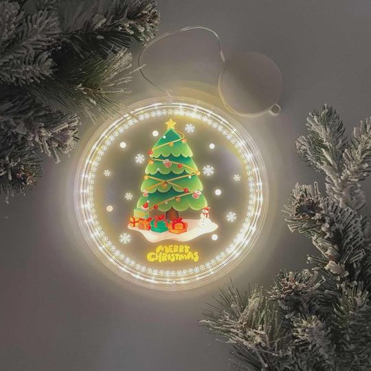 LED Christmas Window Sign: Reindeer or Tree Light Up Decor