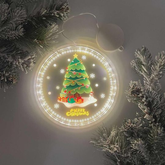 LED Christmas Window Sign: Reindeer or Tree Light Up Decor