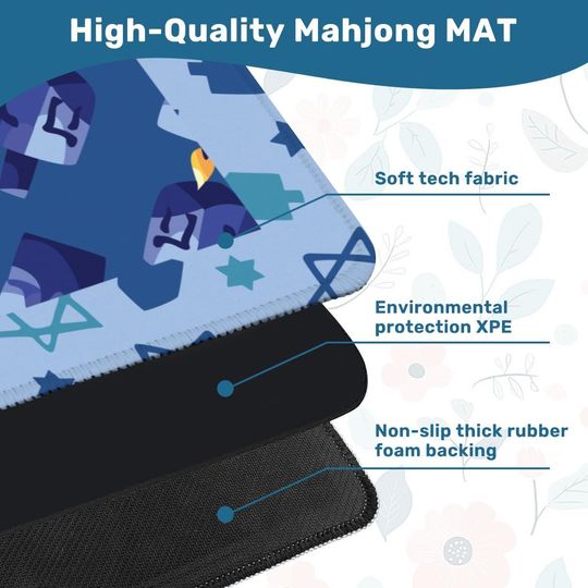 Hanukkah Dreidel Mahjong Mat: Mahj Game Tabletop