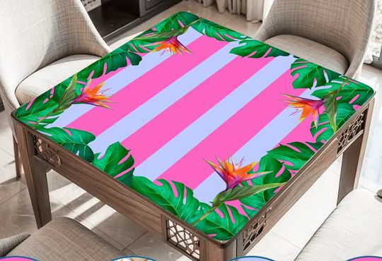 Birds of Paradise Mahjong Mat with Printed Mahj