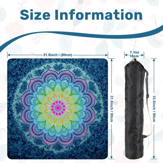 Mandala Mahjong Mat: Multi-Color Floral Mahj Game Tabletop