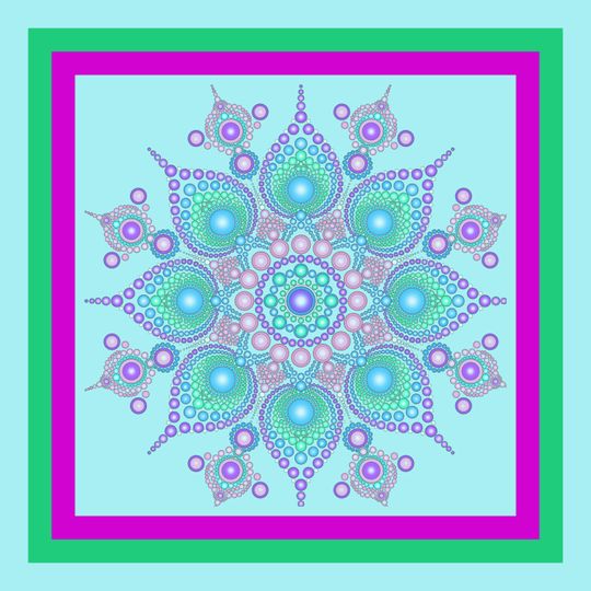 Purple Mandala Beads Mahjong Mat