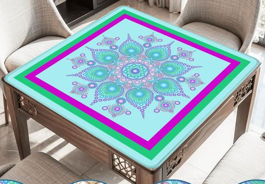 Purple Mandala Beads Mahjong Mat