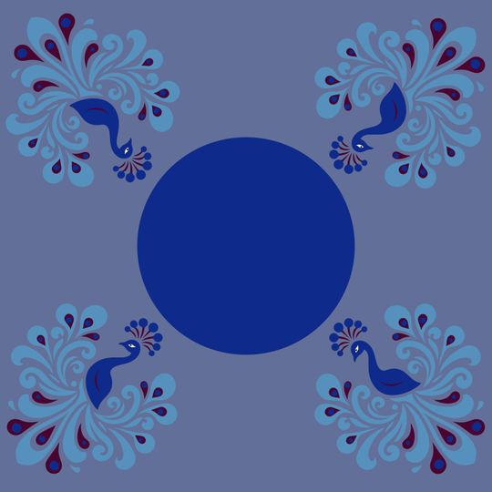 Preppy Peacock Mahjong Mat with Border: Mahj Game Tabletop