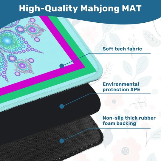 Purple Mandala Beads Mahjong Mat