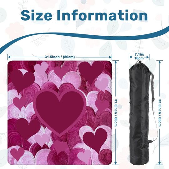 Multi Hearts Mahjong Mat: Mahj Game Tabletop