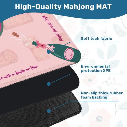 Champagne Toast with Instructions Mahjong Mat with Printed Mahj