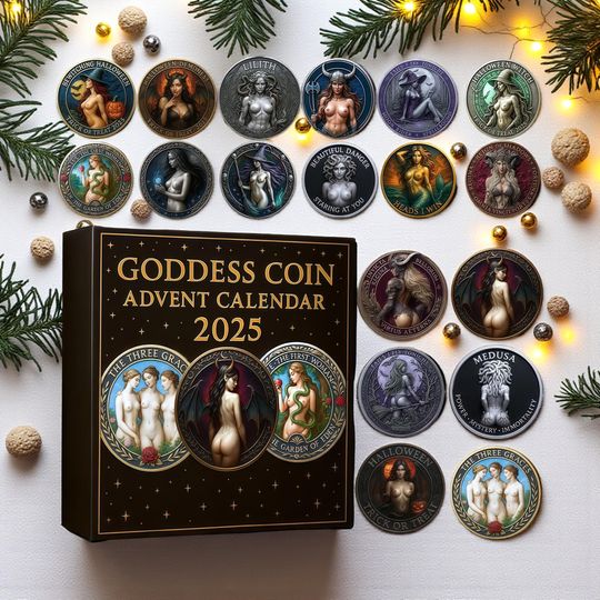 Goddess Coin Advent Calendar 2025, Mythology Tokens for Her