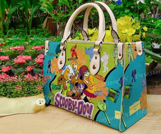 Scooby doo Cartoon Women Leather Handbag,Scooby doo Lover's Handbag, Gift For Mom.