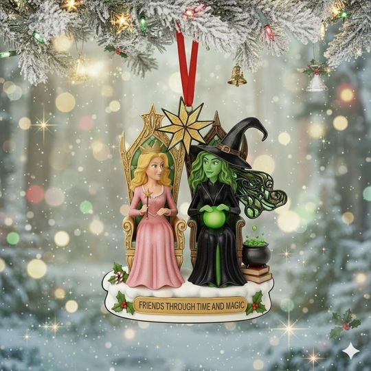 Wicked Christmas Ornament: Elphaba & Glinda Acrylic Keepsake