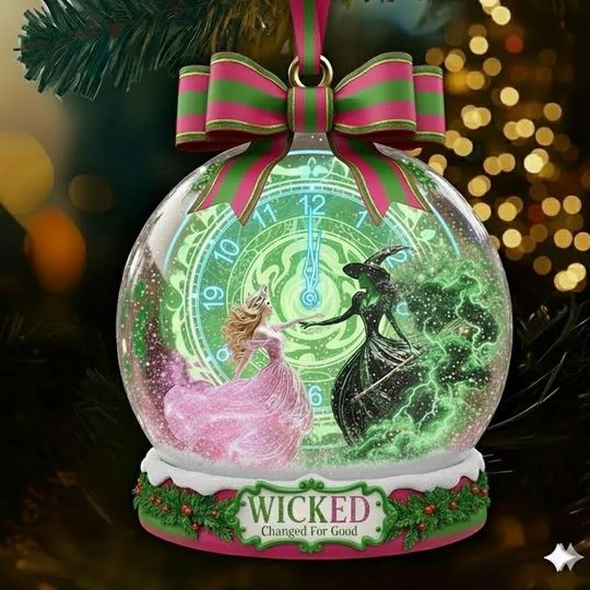 Custom Elphaba Glinda Ornament, Personalized Wicked Musical Christmas Acrylic 2D Flat Ornament